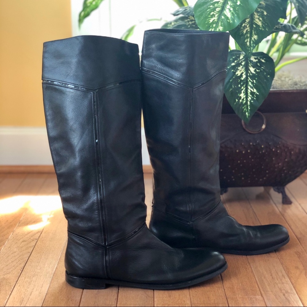 Black Leather Riding Boots